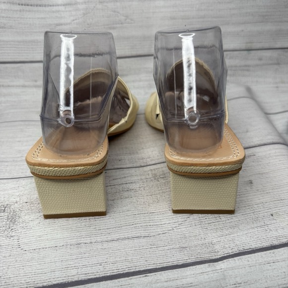 Dolce Vita Kaira Cream Leather Open‎ Toe Mules Sandals Size 7 - Picture 4 of 7